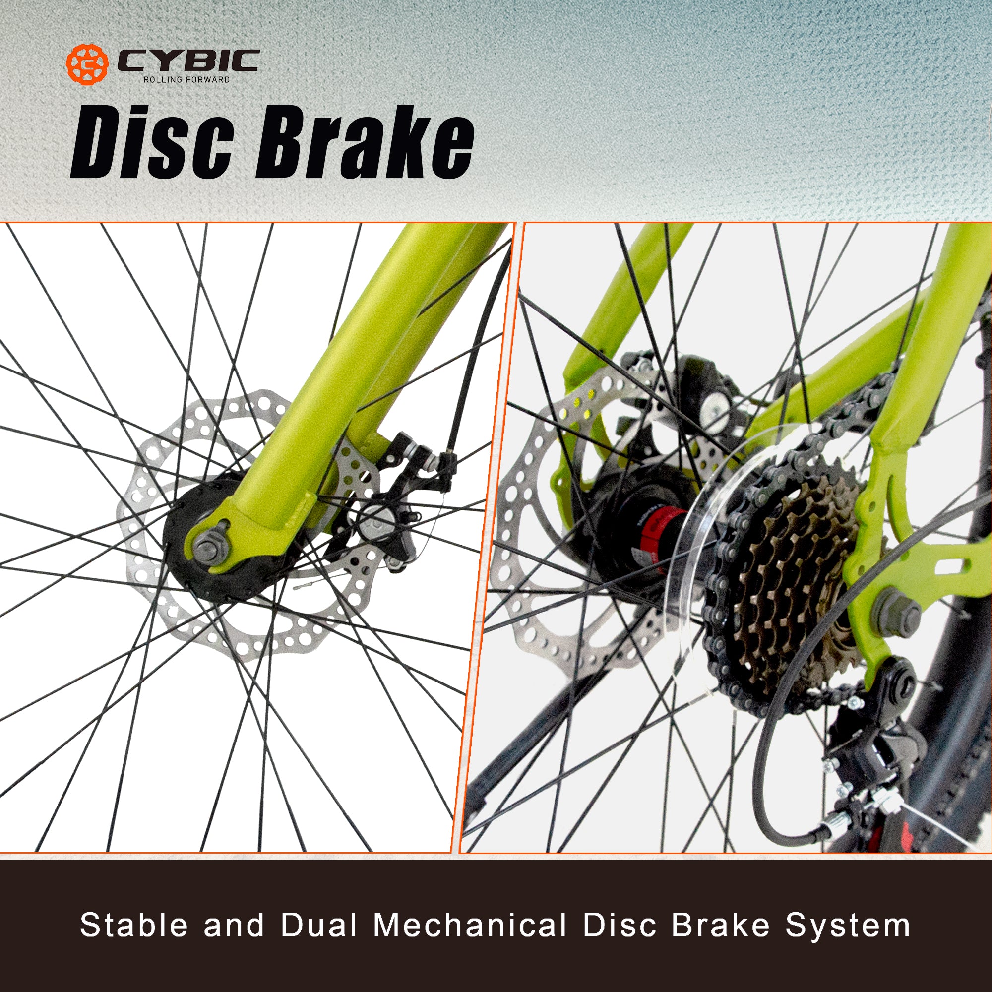 CYBIC Fat Tire Mountain Bike 24 inch Wheels, 7 Speeds