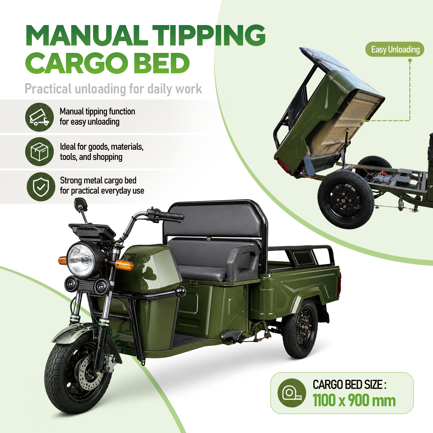 Electric Cargo Tricycle – Compact, Powerful, and Eco-Friendly Short-Distance Transport Solution