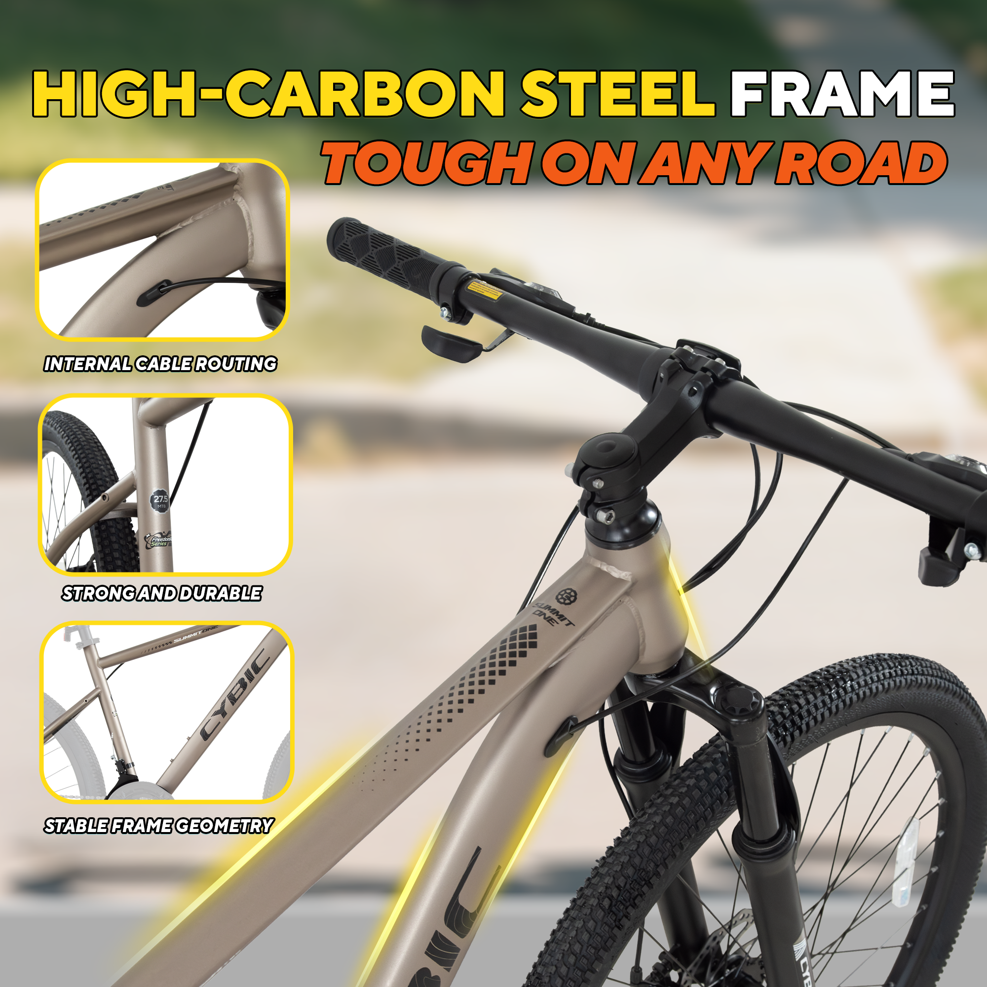 🚴♂️ CYBIC Mountain Bike, Front Suspension, 21-Speed Disc Brake,27.5IN