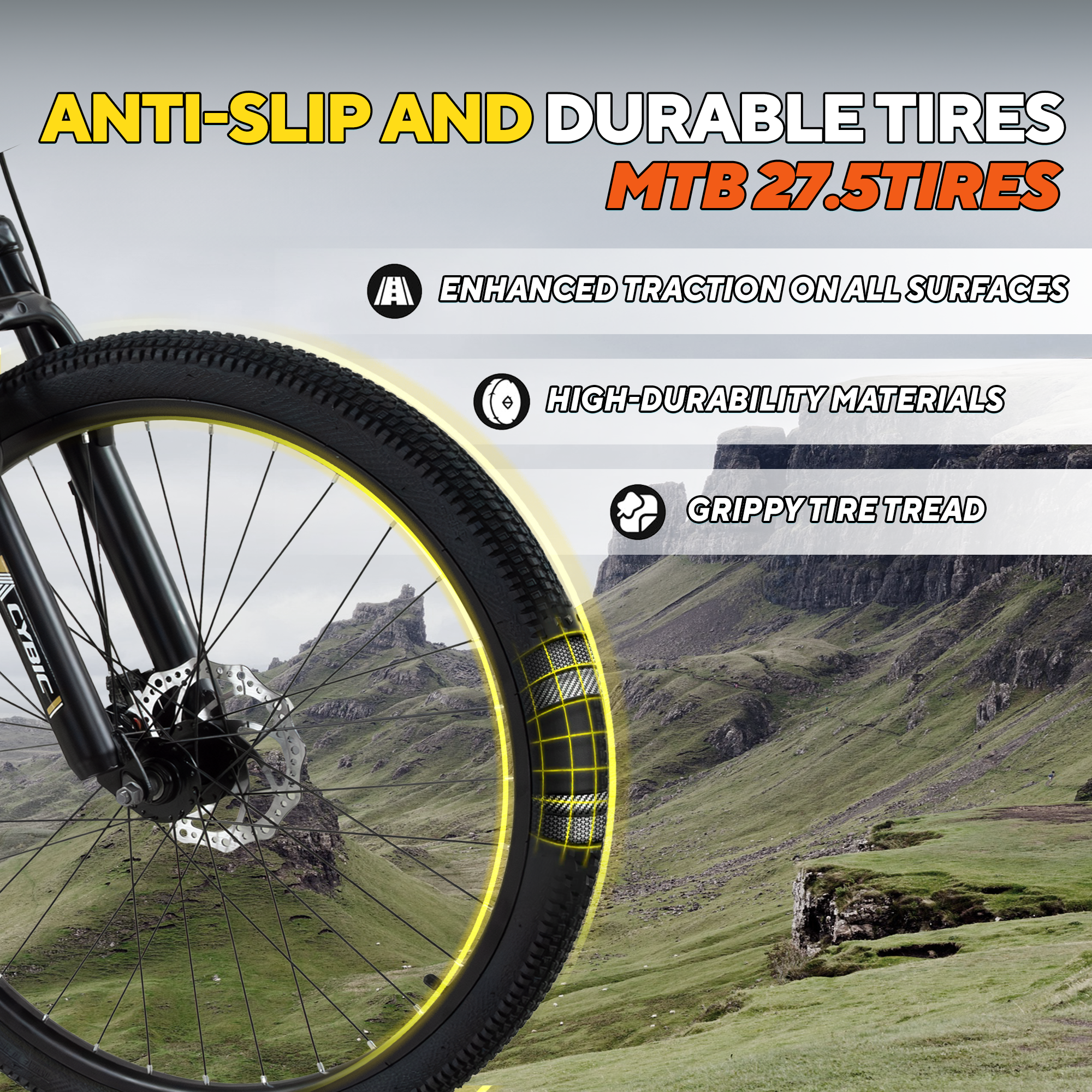 🚴♂️ CYBIC Mountain Bike, Front Suspension, 21-Speed Disc Brake,27.5IN