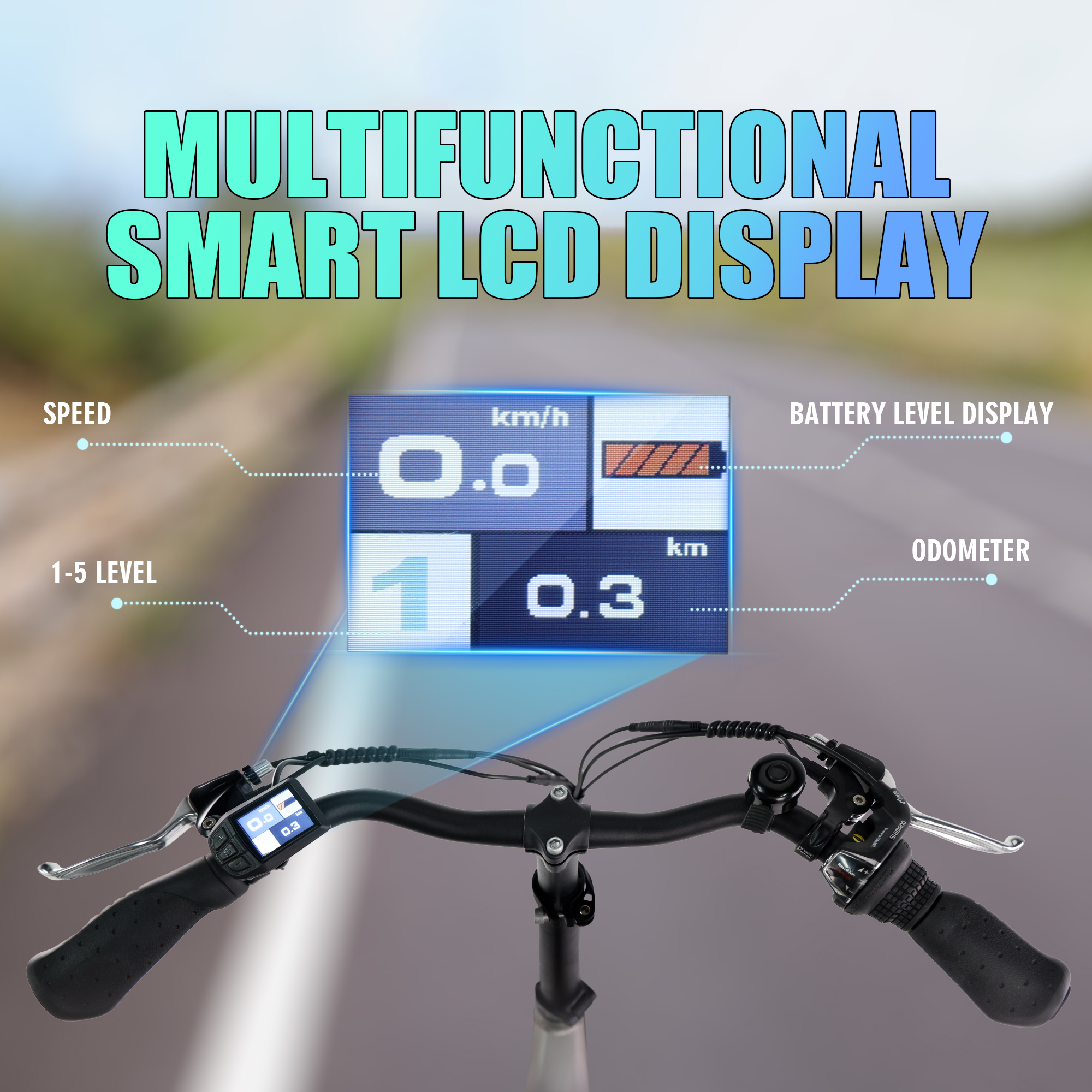 Bicicleta eléctrica plegable E Bike 20" – Motor de 250W, Batería de 10.4Ah, 7 velocidades, Frenos de disco mecánicos, Pantalla LCD