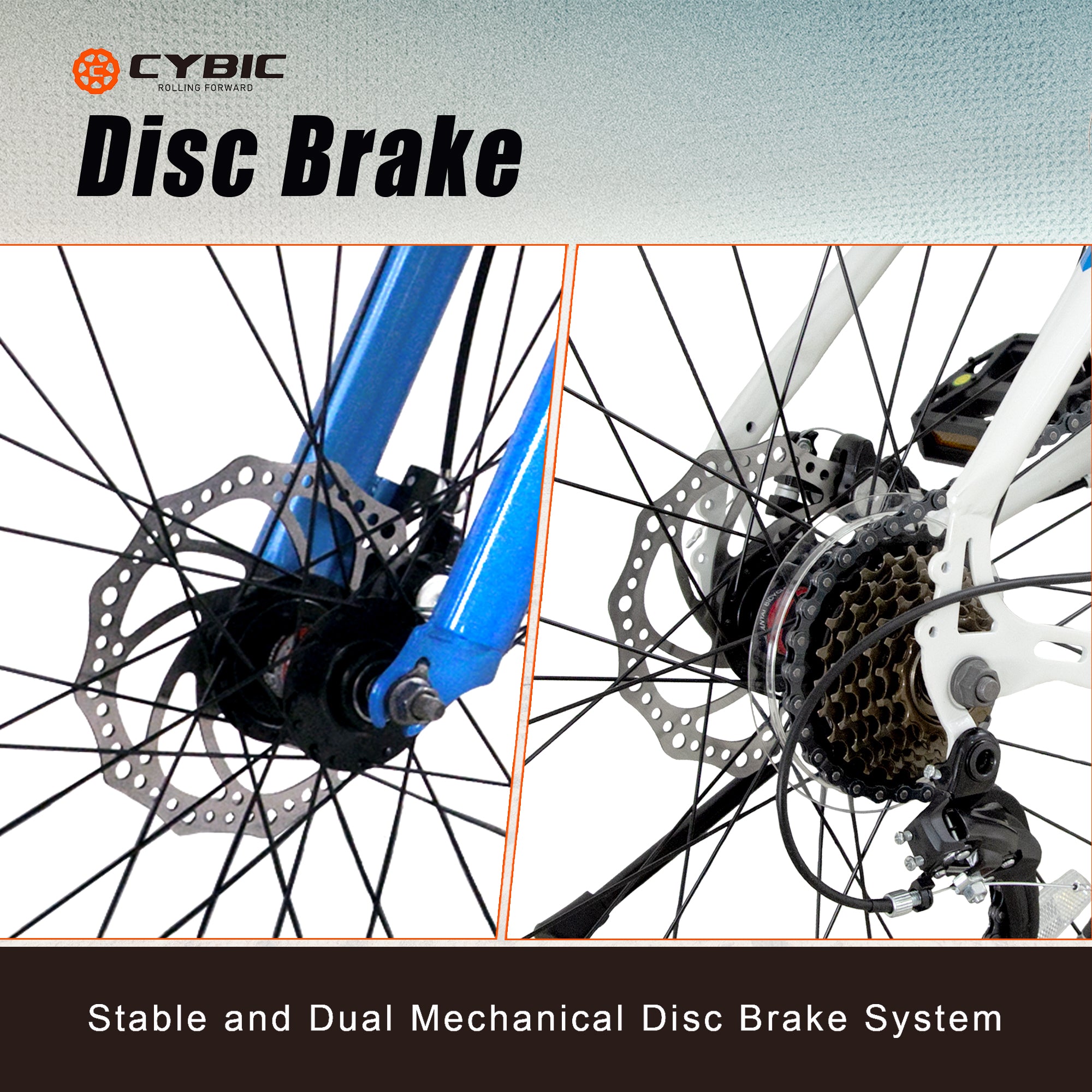 CYBIC Fat Tire Mountain Bike 24 inch Wheels, 7 Speeds